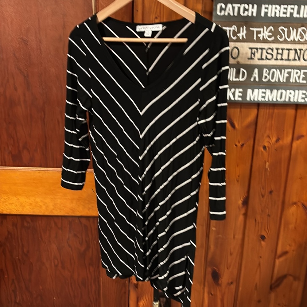 Larry Levine Striped Tunic Jersey Top / Micro Mini Dress Size S